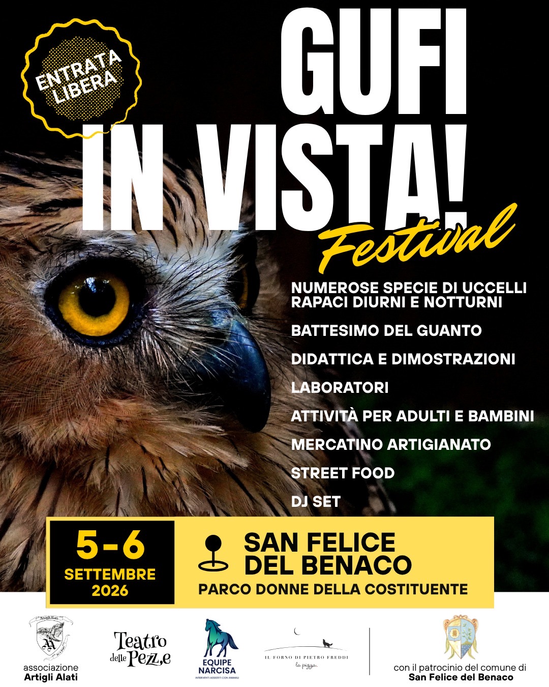 Locandina del festival Gufi in Vista! a San Felice del Benaco